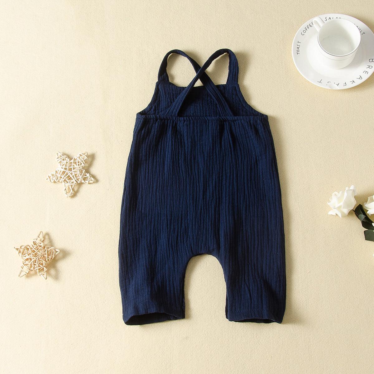 Toddler kids boys girls' jumpsuit open back rompers - PrettyKid