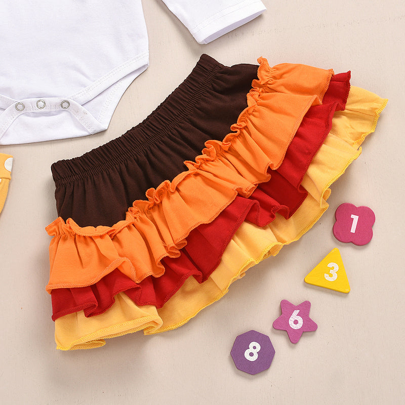 Baby Girls Thanksgiving 3PCS Turkey Sets Wholesale Baby Clothes - PrettyKid