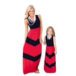Color Blocking Tank Dresses Wholesale Mommy And Me Clothing - PrettyKid