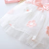 9M-5Y Girls Floral Bow Long Sleeve Mesh Dress Toddler Girl Wholesale Boutique Clothing - PrettyKid