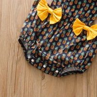 baby girls fruit print bow one piece - PrettyKid