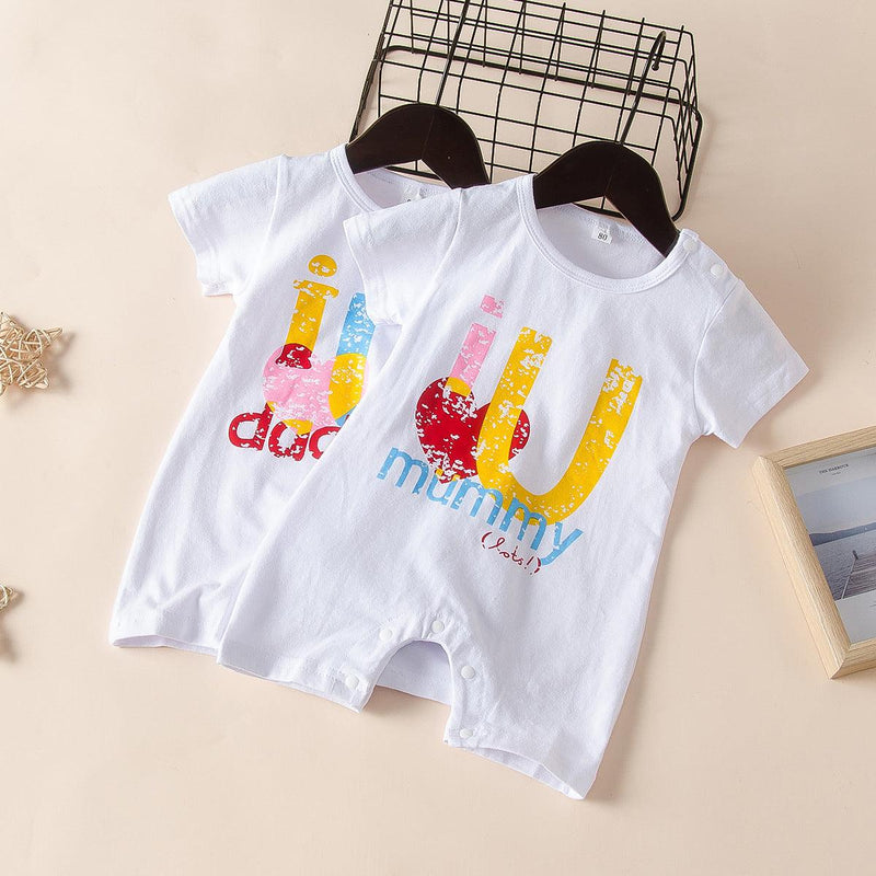 Summer Baby Short Sleeve letter print one piece - PrettyKid