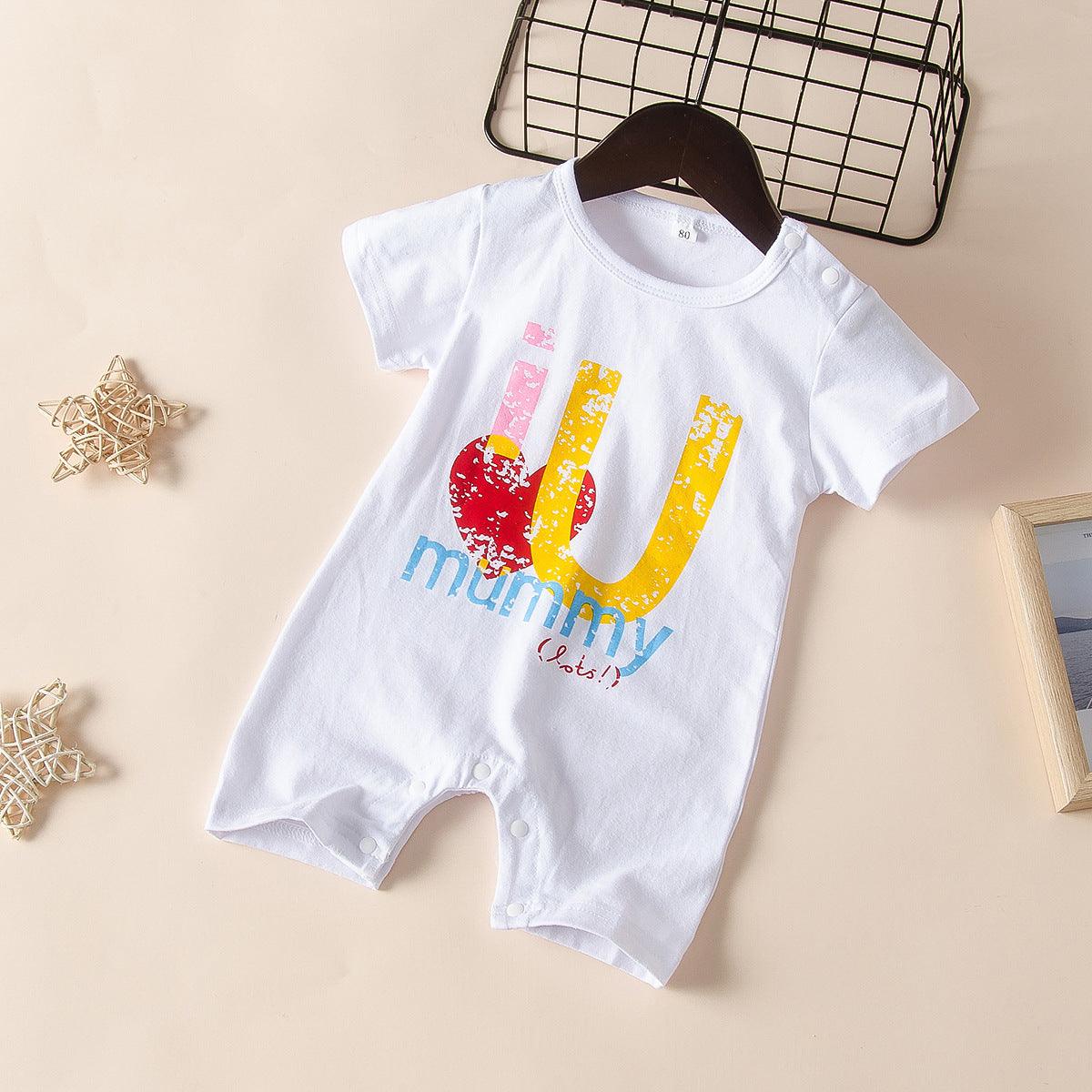 Summer Baby Short Sleeve letter print one piece - PrettyKid