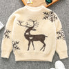 Toddler Kids Solid Color Cartoon Deer Faux Mink Fleece Pullover Top - PrettyKid