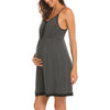 Women's Solid Color Suspender Dress Maternity Dress - PrettyKid