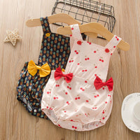 baby girls fruit print bow one piece - PrettyKid