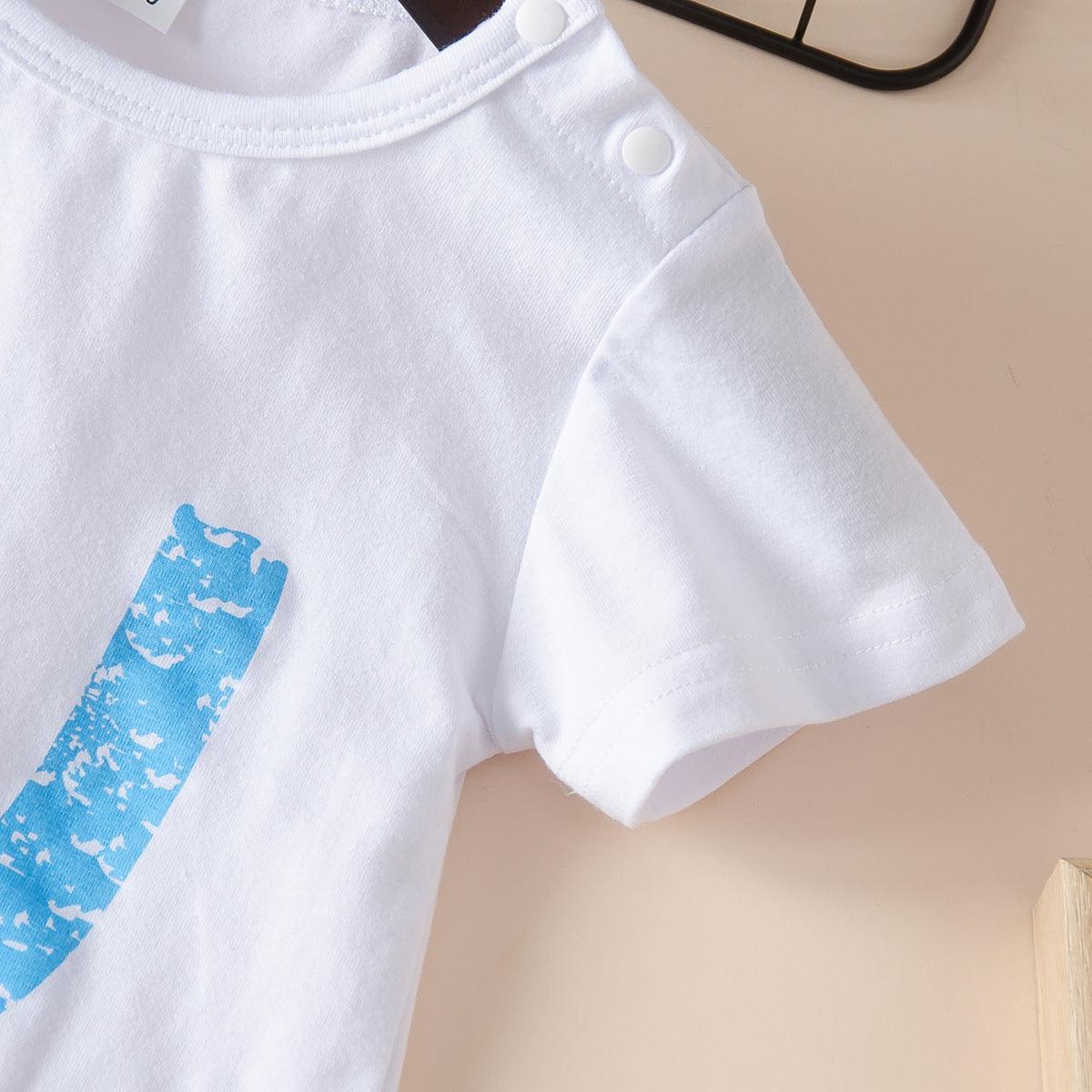 Summer Baby Short Sleeve letter print one piece - PrettyKid