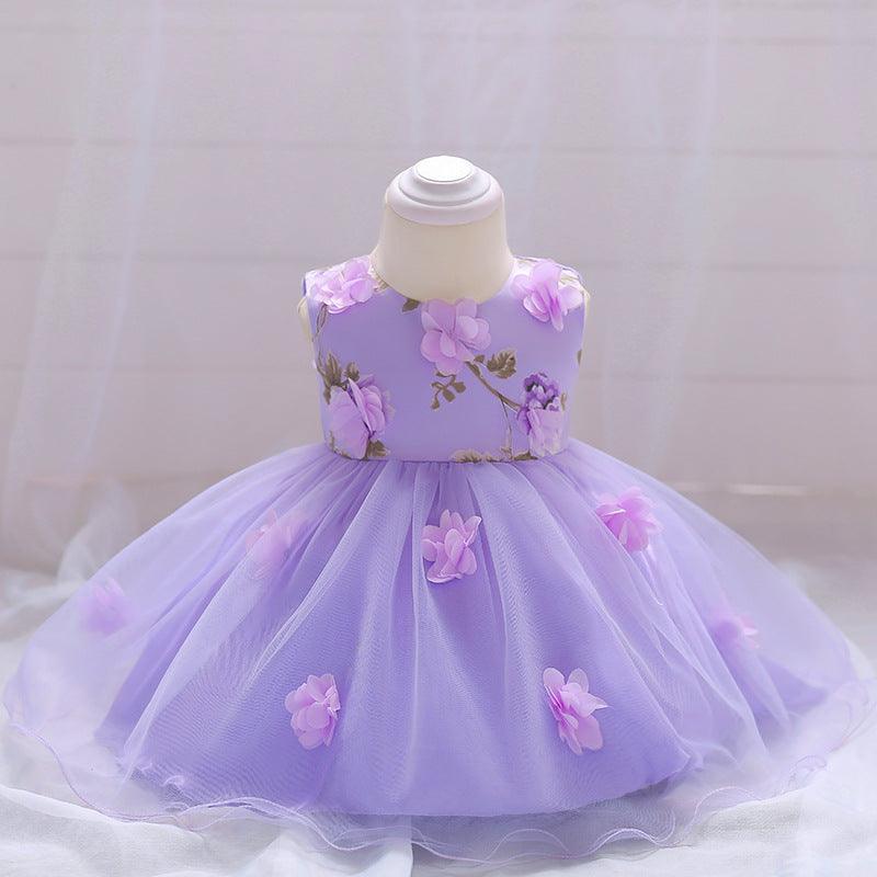 Butterfly Flower Decor Mesh Princess Dress Fashion Girl Wholesale - PrettyKid