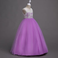 Beautiful Girl Prom Lace Tulle Evening Dress - PrettyKid