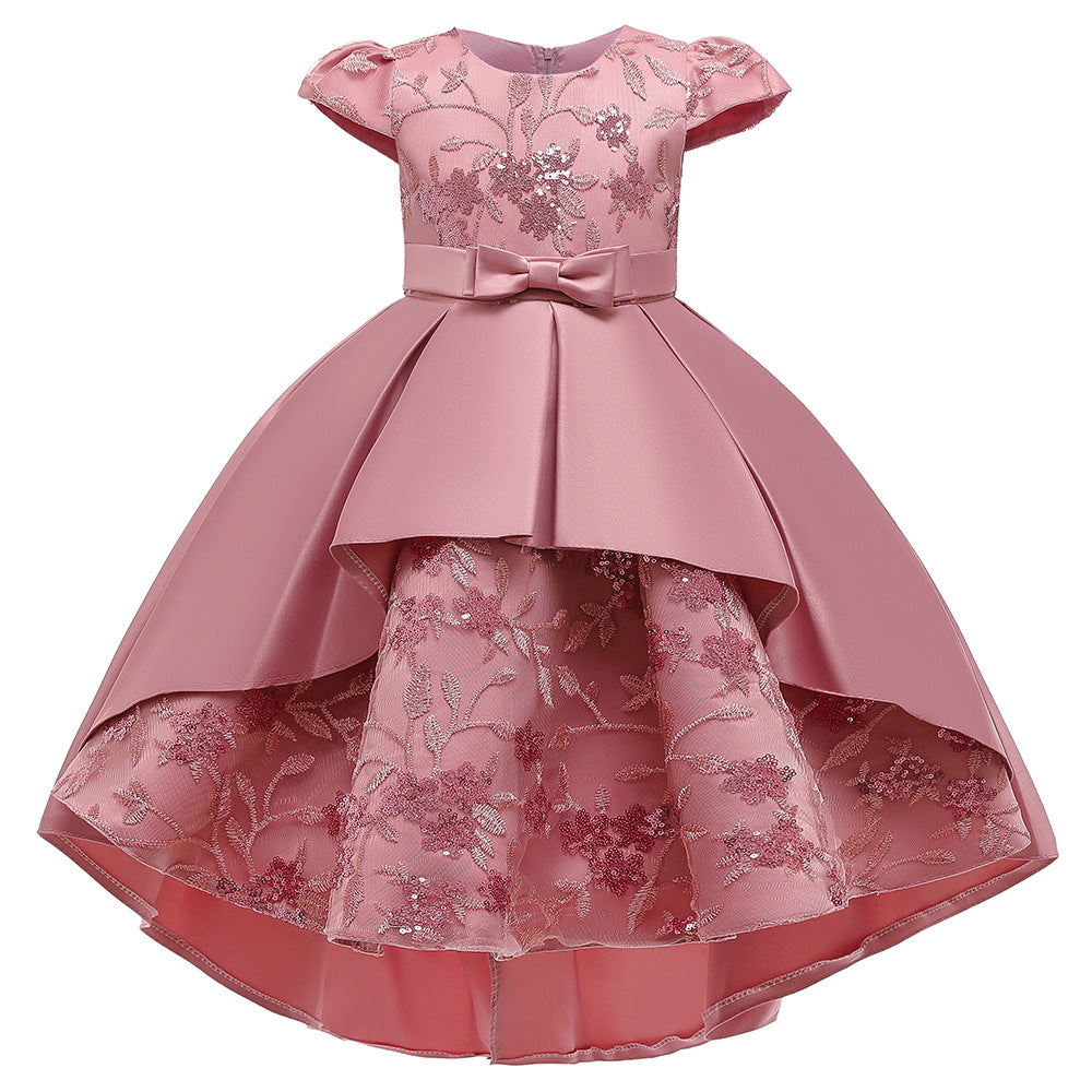 18months-9years Children's Clothing Wholesale Dresses Satin Embroidered Children's Dresses Girls Party Wear - PrettyKid