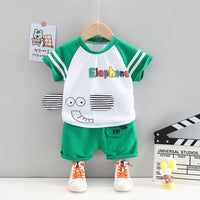 Toddler Boy Cartoon Pattern Summer T-Shirt & Shorts Wholesale Children's Clothing - PrettyKid