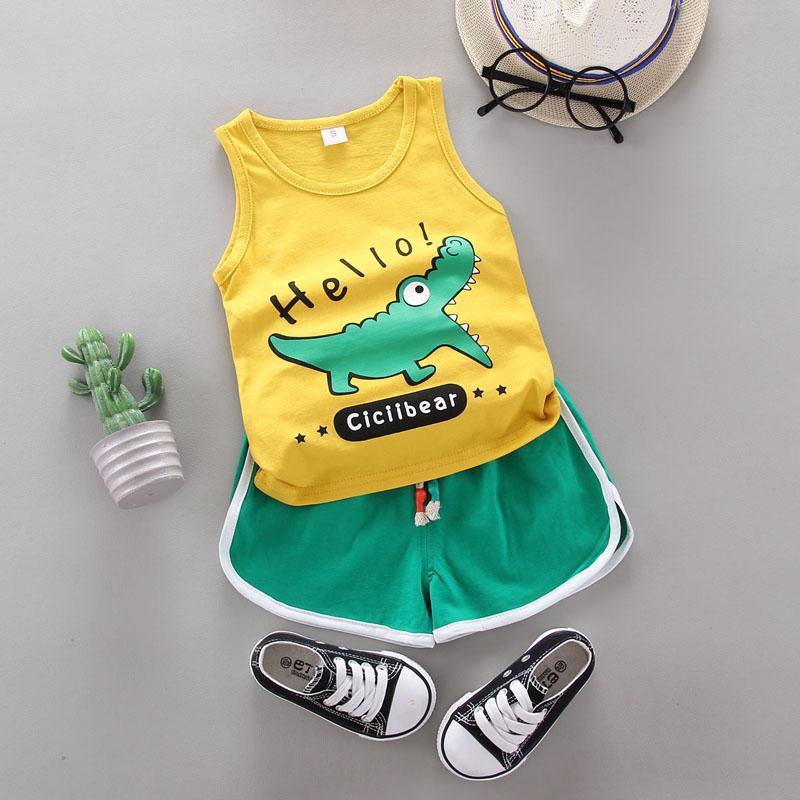 2-piece Dinosaur Pattern Vest & Shorts for Children Boy - PrettyKid