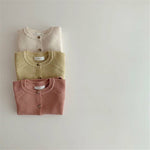 Baby Boys Girls Solid Color Doll Collar Button Knit Cardigan Childrenswear Wholesale - PrettyKid