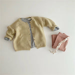 Baby Boys Girls Solid Color Doll Collar Button Knit Cardigan Childrenswear Wholesale - PrettyKid