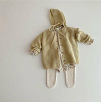 Baby Boys Girls Solid Color Doll Collar Button Knit Cardigan Childrenswear Wholesale - PrettyKid