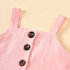 Children's Sling Single Breasted Ruffle Top Button Hole Jeans Children's Suit