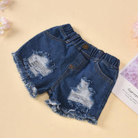 Children's Sling Single Breasted Ruffle Top Button Hole Jeans Children's Suit