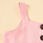 Children's Sling Single Breasted Ruffle Top Button Hole Jeans Children's Suit