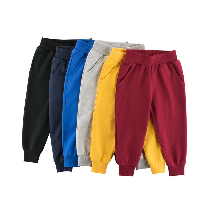 Toddler Kids Boys Solid Colour Sports Trousers - PrettyKid