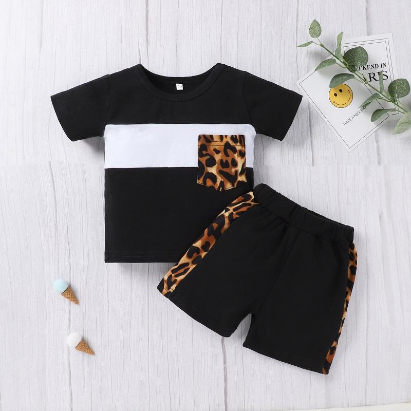 Baby Boy Leopard Stitching Suit - PrettyKid