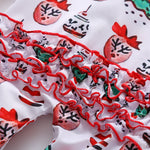 Baby Girls Christmas Printed Ruffle Jumpsuit - PrettyKid