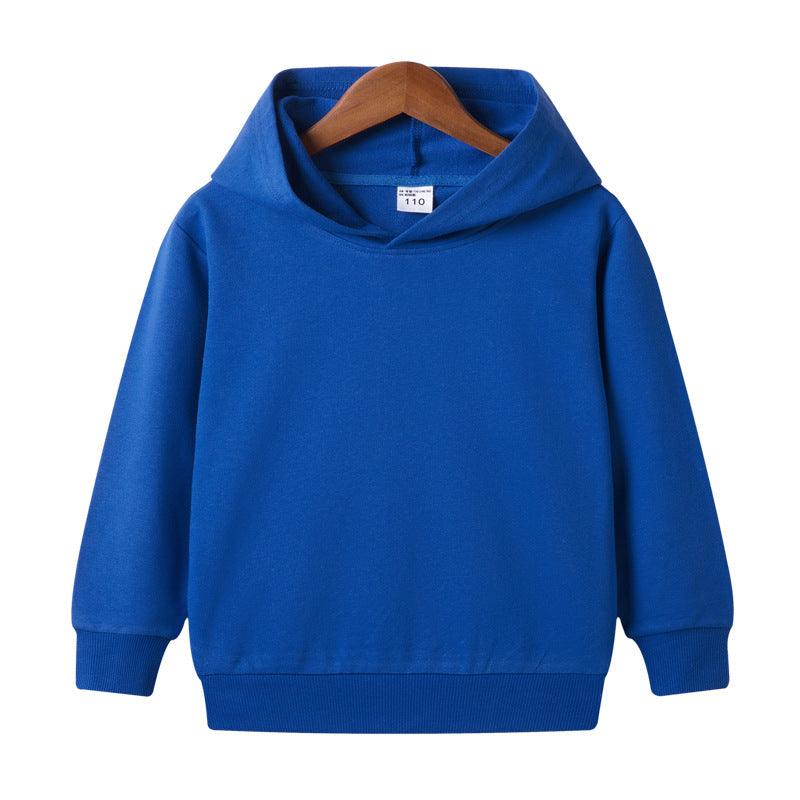 Children's Long Sleeve 100% Cotton Solid Hoodie - PrettyKid