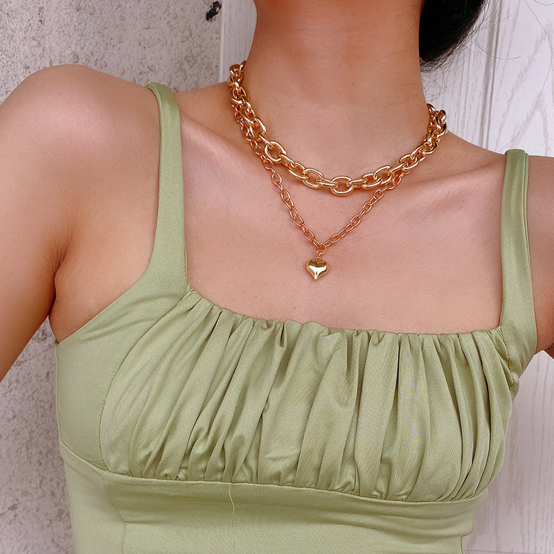 Geometric Multilayer Clavicle Necklace. - PrettyKid