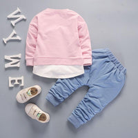 2-piece Solid Pocket Decor Sweatshirt and Pants Set Children's Clothing - PrettyKid