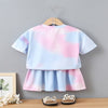 18M-6Y Toddler Girls Sets Lucky Tie-Dye Print T-Shirts & Skirts Wholesale Girls Fashion Clothes