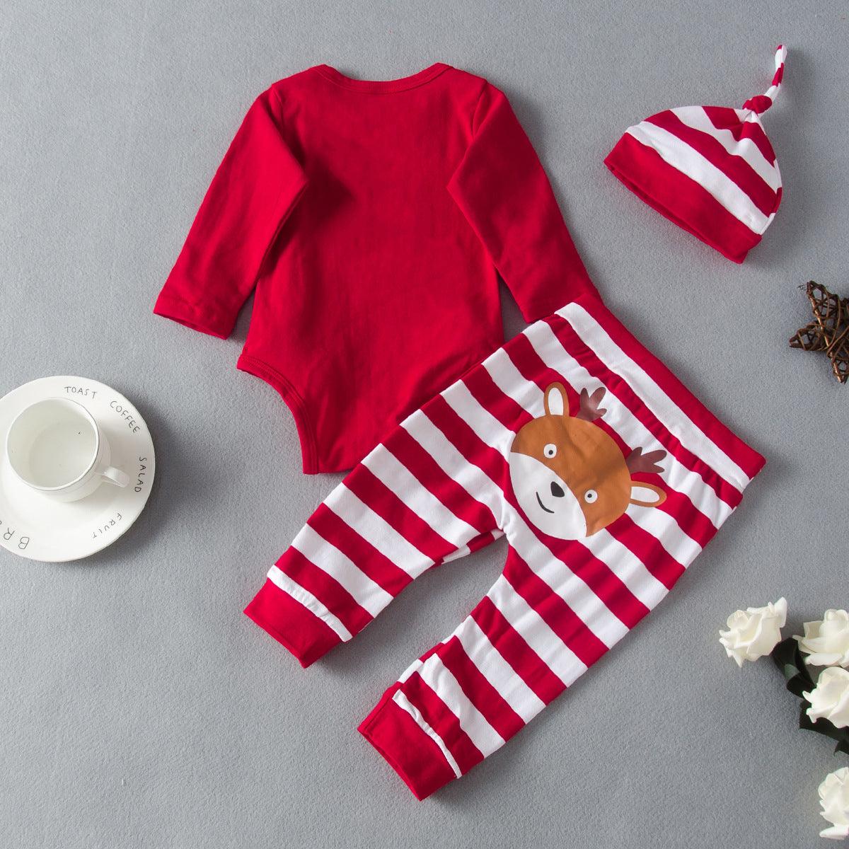 Baby boys girls Christmas fawn suit long sleeve suit for Halloween - PrettyKid