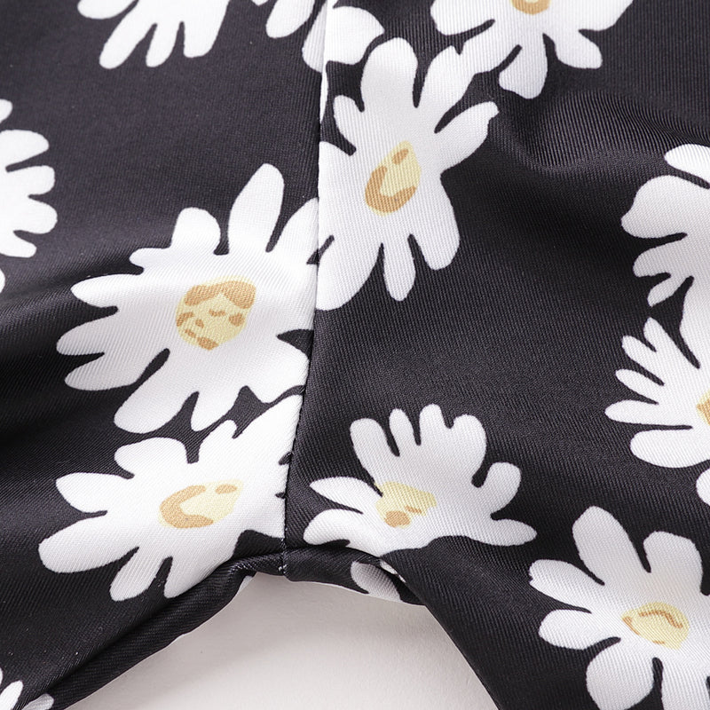 Toddler kids girls' daisy Print Chiffon Long Sleeve suit - PrettyKid