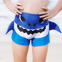 Kid Boy Cartoon Animal Patten Swimming Trunks & Swimming Cap 2 Pic - PrettyKid