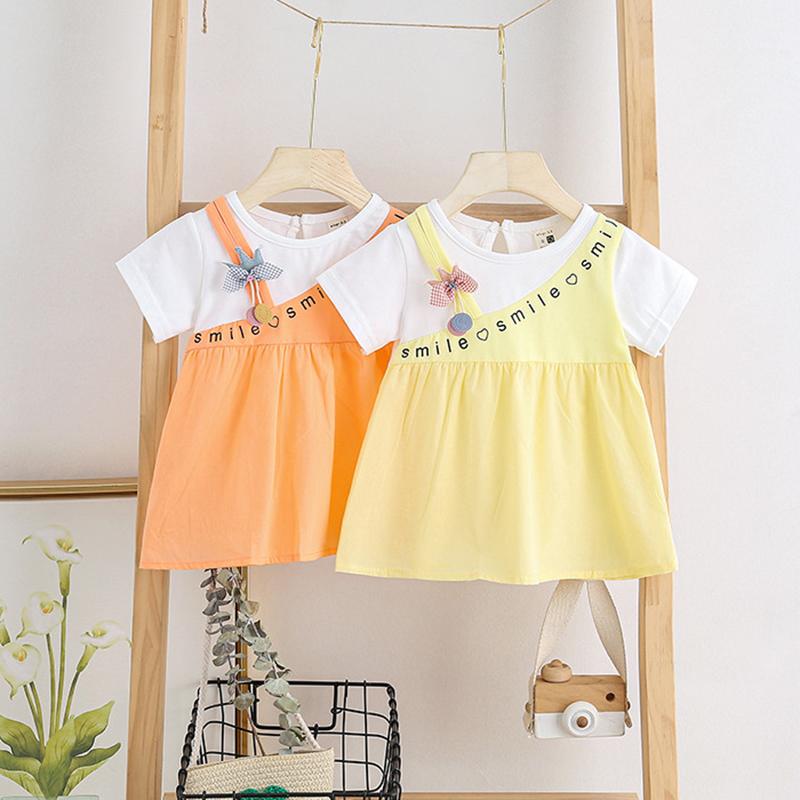 Fashion Color-block Vacation Dress Wholesale children's clothing - PrettyKid