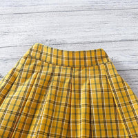 Toddler Girl Plaid Short-sleeve Blouse & Plaid Pleated Skirt Children's Clothing - PrettyKid