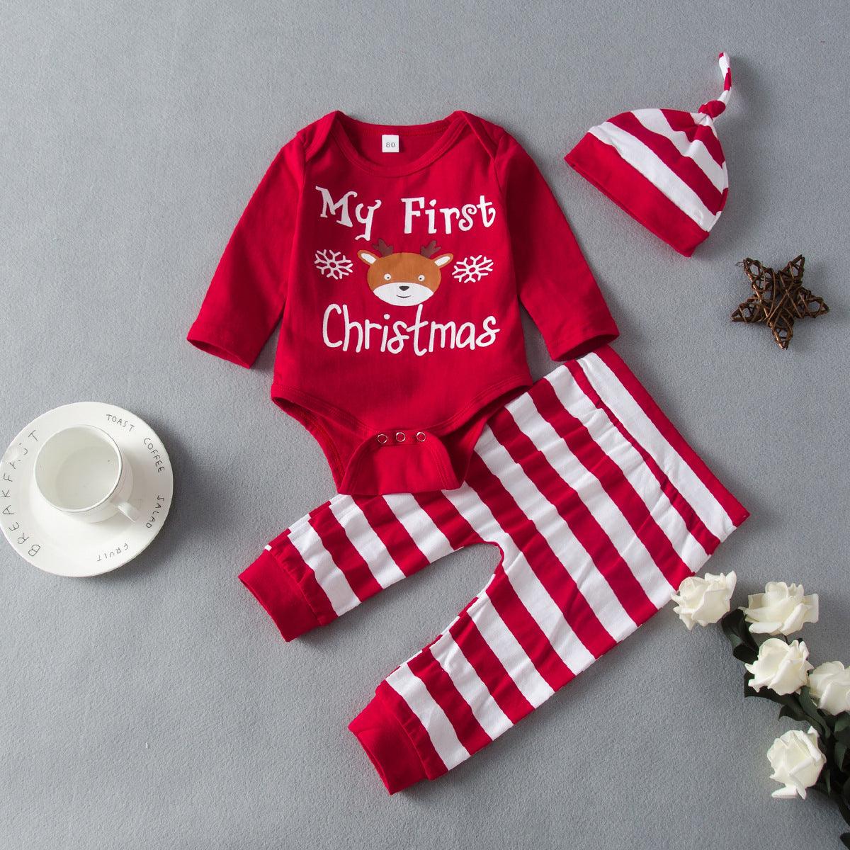 Baby boys girls Christmas fawn suit long sleeve suit for Halloween - PrettyKid