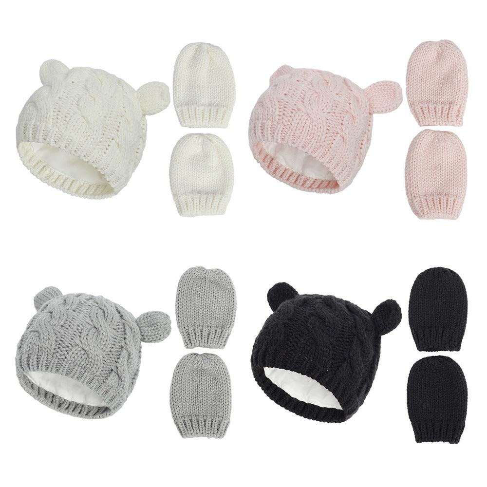 Winter Baby Hat Wool Cartoon Hat Glove Set - PrettyKid