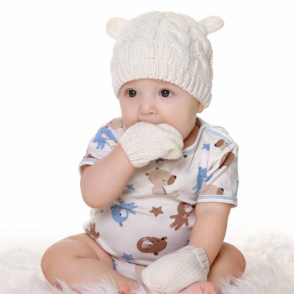 Winter Baby Hat Wool Cartoon Hat Glove Set - PrettyKid