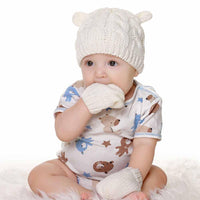 Winter Baby Hat Wool Cartoon Hat Glove Set - PrettyKid