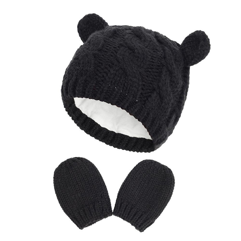 Winter Baby Hat Wool Cartoon Hat Glove Set - PrettyKid