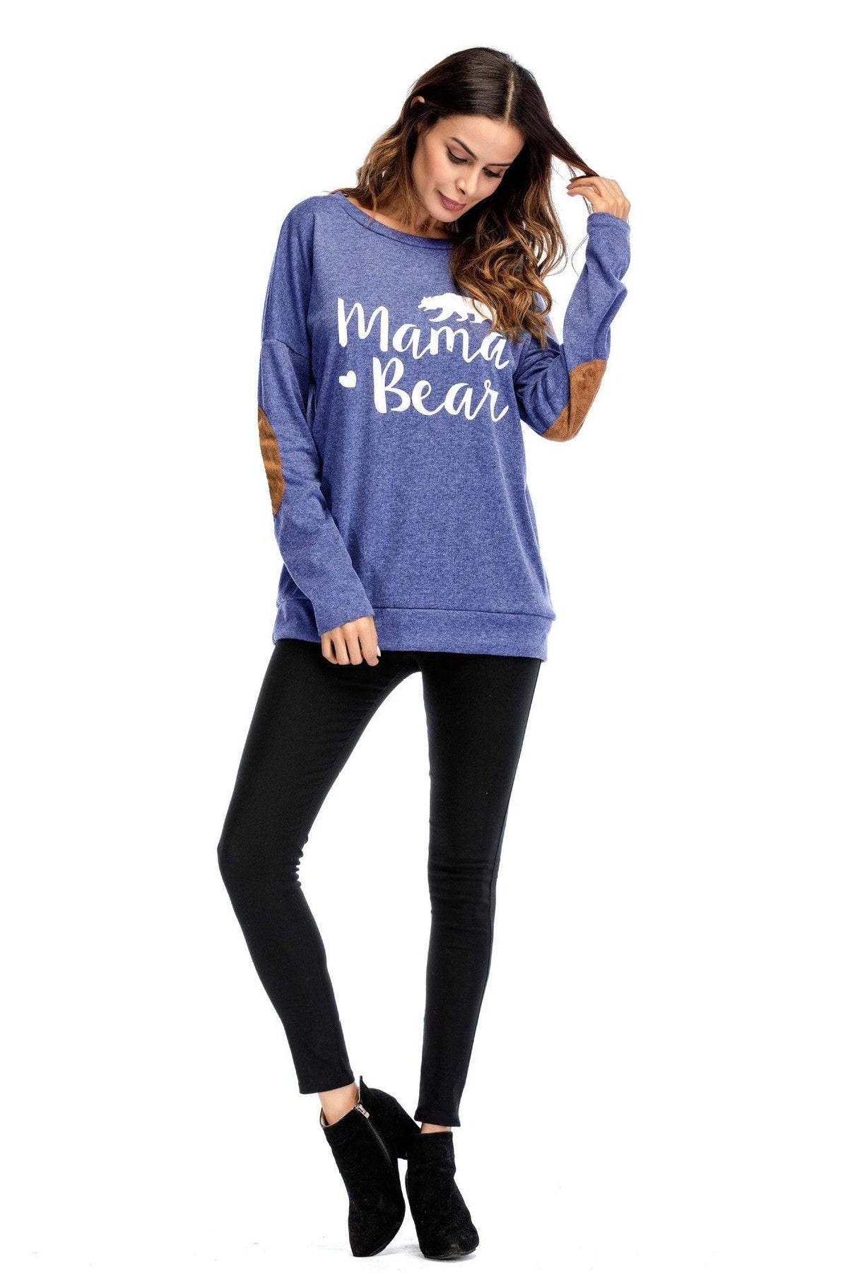 Crew Neck Lettered Bat Long Sleeve Patch T-shirt Wholesale Woman Clothing - PrettyKid