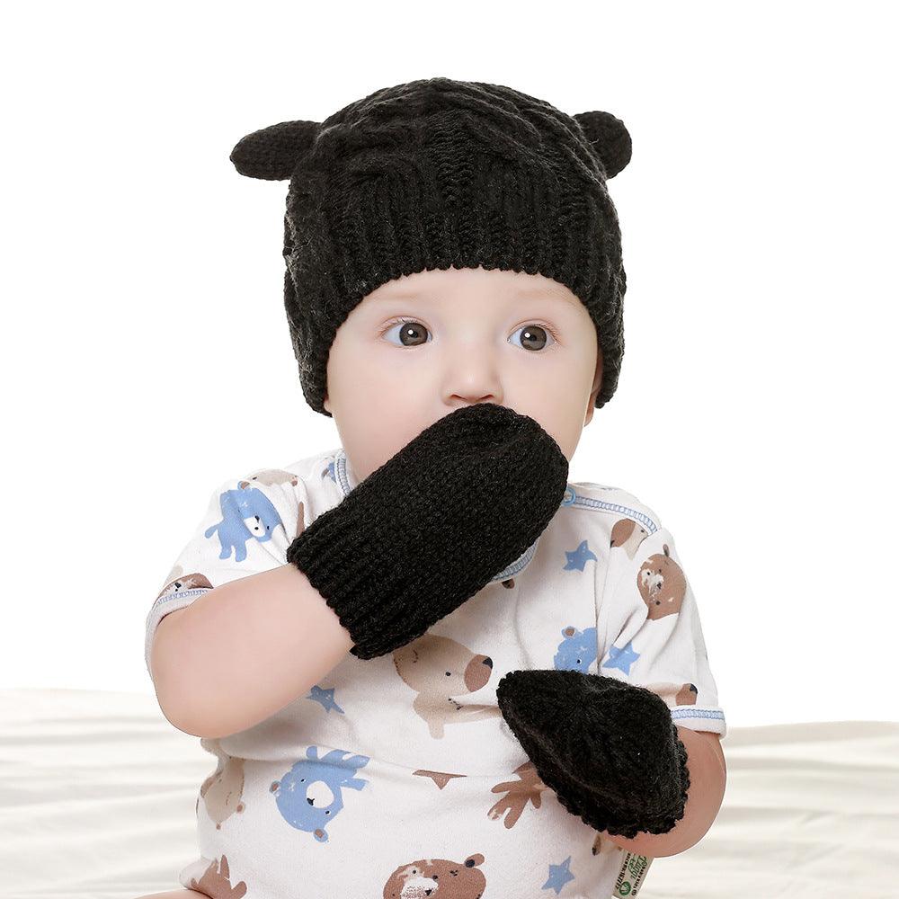 Winter Baby Hat Wool Cartoon Hat Glove Set - PrettyKid