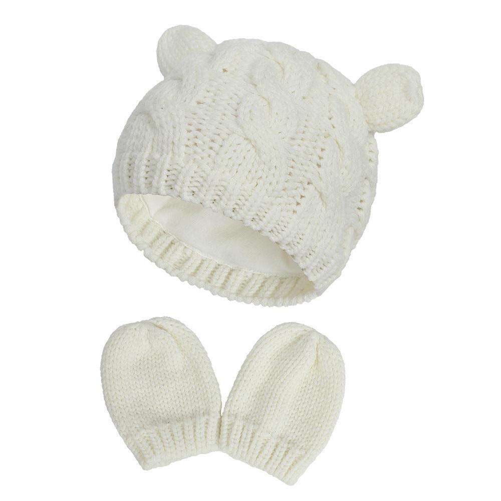 Winter Baby Hat Wool Cartoon Hat Glove Set - PrettyKid