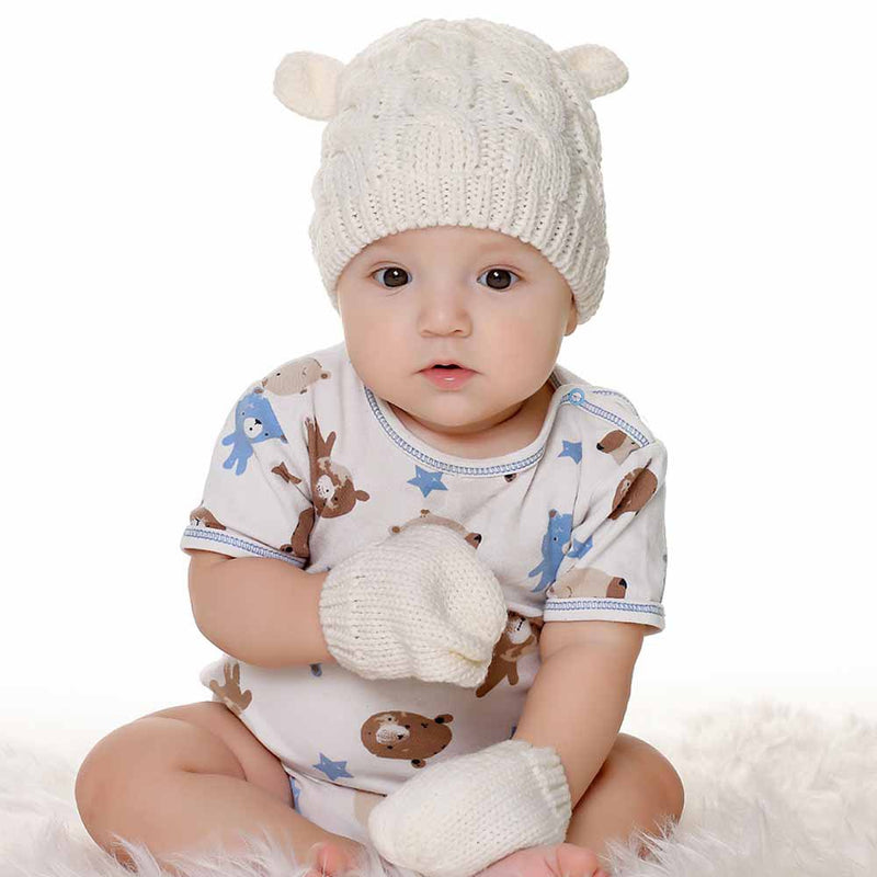 Winter Baby Hat Wool Cartoon Hat Glove Set - PrettyKid