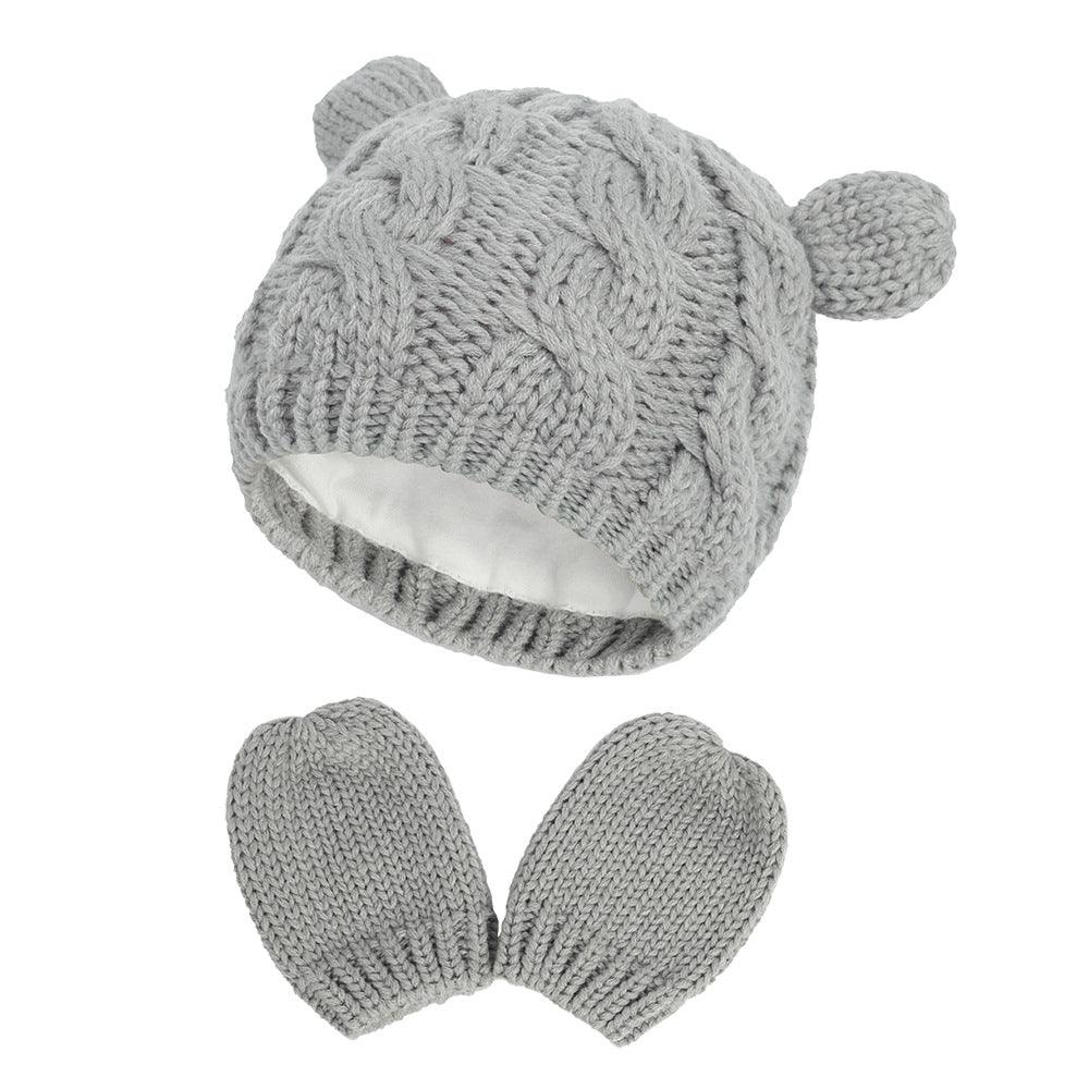 Winter Baby Hat Wool Cartoon Hat Glove Set - PrettyKid