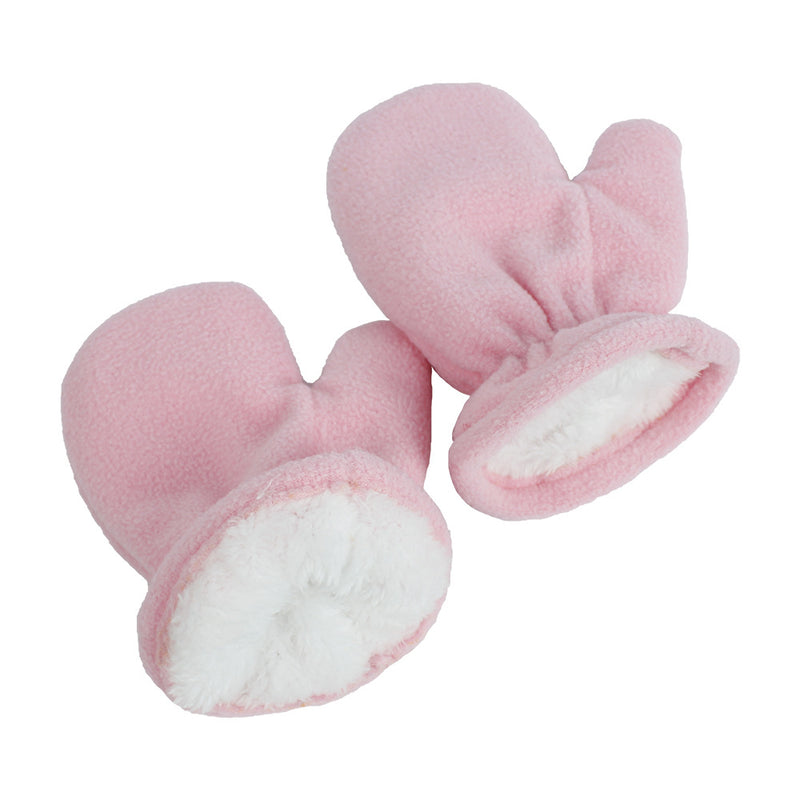 Winter Baby Boys Girls Fleece Hat Plush Ear Protection Warm Hat Glove Set - PrettyKid