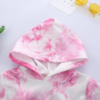 Toddler Kids Tie Dye Long Sleeved Hooded Sweatshirt and Pants Set - PrettyKid