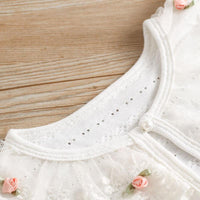 Toddler Kids Girls' Solid Color Embroidered Lace Lace Coat - PrettyKid