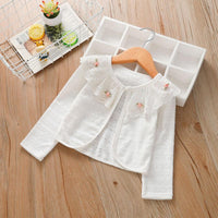 Toddler Kids Girls' Solid Color Embroidered Lace Lace Coat - PrettyKid