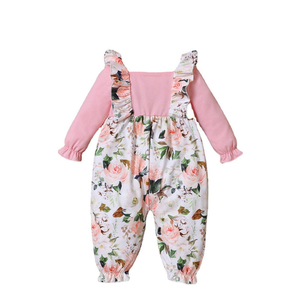 0-18months Baby Onesies Toddler Long Sleeve Floral Ruffle Romper Wholesale Baby Clothing - PrettyKid