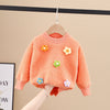Colorful Flowers Plush Wholesale Toddler Girl Sweatshirts - PrettyKid